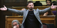 Rufián, de estar en paro en 2015 a cobrar más de 6.000 euros brutos al mes y 1.874 euros libres de impuestos