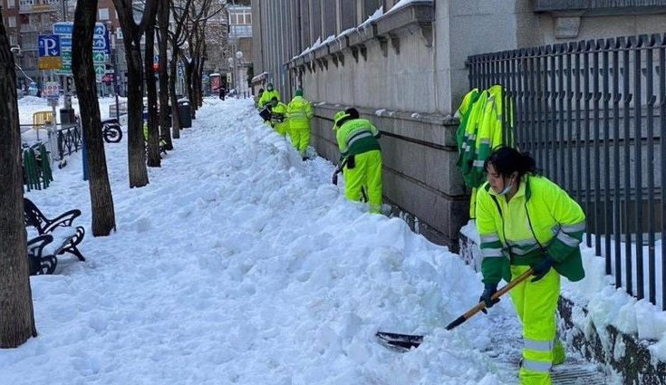 Madrid nieve limpieza